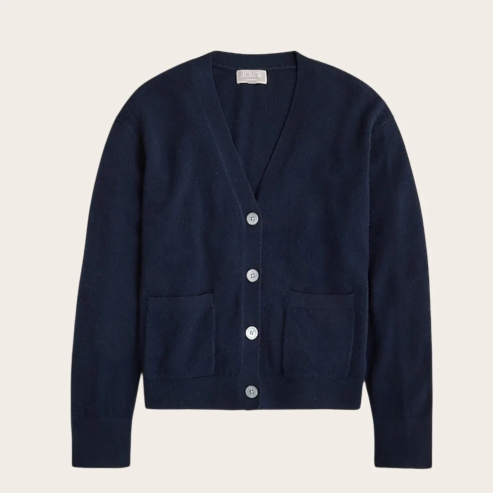 J. Crew 100% Cashmere Cardigan Navy Blue XXSmall